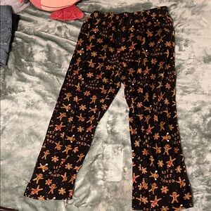 Black Gingerbread Pajama Pants